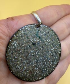 Vintage 1960s–70s Enamel on Copper Pendant – Libra Scales, Love vs Money – Blue & Gold~213