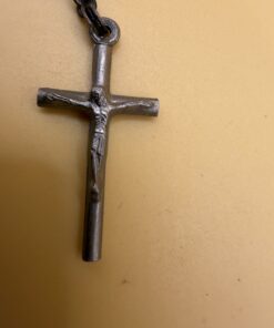 Vintage Padre Pio Decade Rosary Czech Amber AB Glass Beads Crucifix