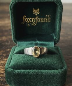 Sterling Silver 925 Natural Citrine Ring Oval Faceted Bezel Wide Band UK Size J