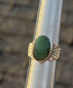 Vintage Sterling Silver 925 Green Turquoise Ring – Southwestern Style – Size U / US 10