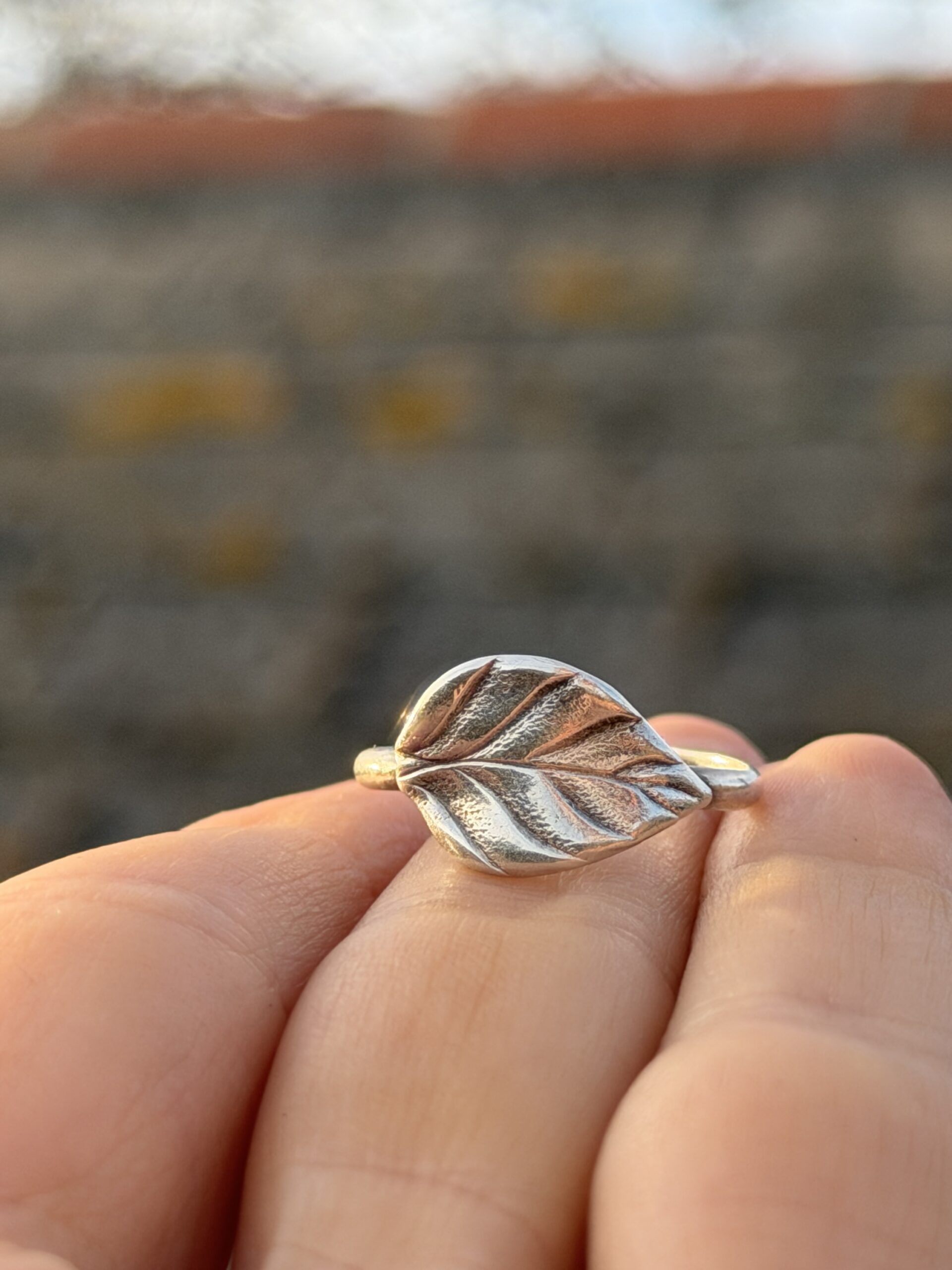 Vintage Soviet USSR 916 Silver Leaf Ring Hallmarked Star Minimalist Botanical UK M½ US 6.5~214
