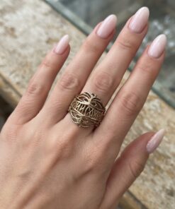 Vintage Sterling Silver Orthodox Prayer Ring "Spasi i Sokhrani" Save & Protect Openwork Wide Band~214