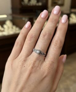 Vintage Russian Orthodox Sterling Silver Prayer Ring Jesus Prayer Church Slavonic Clear quartz Stone UK Q US 8~214
