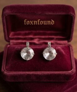 Vintage 1990s Ukrainian 925 Silver Genuine Rock Crystal Earrings English Lock Hallmarked~215