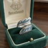 Vintage Sterling Silver 925 Crushed Turquoise Feather Wrap Ring – Adjustable UK R/S (US 9)~215
