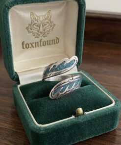 Vintage Sterling Silver 925 Crushed Turquoise Feather Wrap Ring – Adjustable UK R/S (US 9)~215