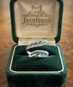 Vintage Sterling Silver 925 Crushed Turquoise Feather Wrap Ring – Adjustable UK R/S (US 9)~215