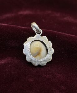 Sterling Silver 925 Shiva Eye Shell Pendant – Boho Flower Setting~213
