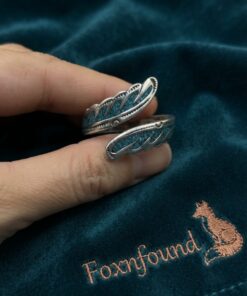 Vintage Sterling Silver 925 Crushed Turquoise Feather Wrap Ring – Adjustable UK R/S (US 9)~215