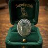 Vintage Moss Agate Silver Statement Ring – UK K½ / US 5.25