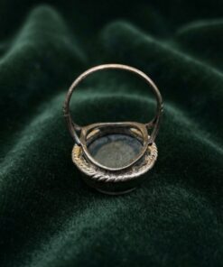 Vintage Moss Agate Silver Statement Ring – UK K½ / US 5.25