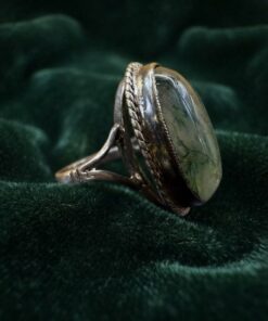 Vintage Moss Agate Silver Statement Ring – UK K½ / US 5.25