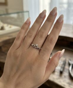 Vintage Sterling Silver Infinity Crown Solitaire Ring – UK P / US 7.75~216