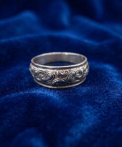 Vintage 1960s Soviet USSR 925 Silver Paisley Band Ring – UK Q / US 8~216