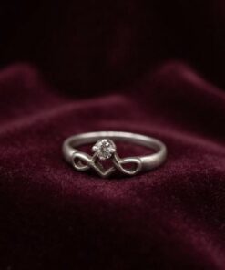 Vintage Sterling Silver Infinity Crown Solitaire Ring – UK P / US 7.75~216