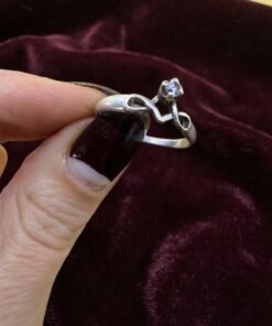 Vintage Sterling Silver Infinity Crown Solitaire Ring – UK P / US 7.75~216