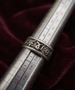 Vintage Chinese Wealth & Prosperity Ring – Auspicious Characters Wide Band UK T US 10~216