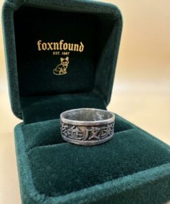 Vintage Chinese Wealth & Prosperity Ring – Auspicious Characters Wide Band UK T US 10~216
