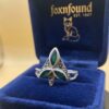 Vintage Sterling Silver 925 Green Onyx & Marcasite Ring – UK Size P~216