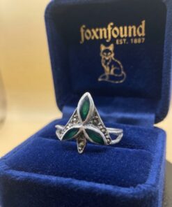 Vintage Sterling Silver 925 Green Onyx & Marcasite Ring – UK Size P~216