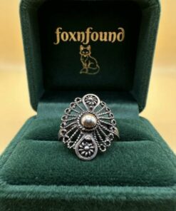 Vintage 925 Silver Filigree Flower Ring – UK P / US 7.75~216