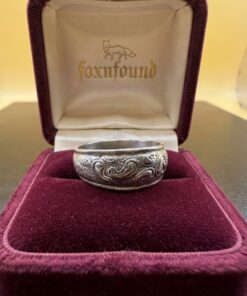 Vintage 1960s Soviet USSR 925 Silver Paisley Band Ring – UK Q / US 8~216