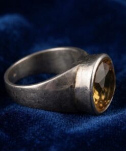 Vintage Sterling Silver 925 Large Citrine Statement Ring – Bold Oval Cocktail Ring Uk O