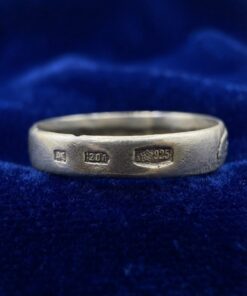 Vintage 1960s Soviet USSR 925 Silver Paisley Band Ring – UK Q / US 8~216
