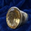 Vintage Sterling Silver 925 Large Citrine Statement Ring – Bold Oval Cocktail Ring Uk O