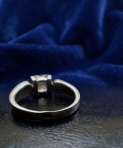 Vintage Sterling Silver 925 Clear Stone Modernist Ring – UK Size M~215