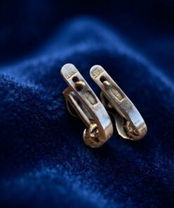 Vintage Soviet USSR 875 Silver Earrings – Collectible – Clear Stones – English Lock~213