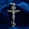 Vintage Silver Orthodox Crucifix Pendant – "Save and Protect", Excavated in Russia~217