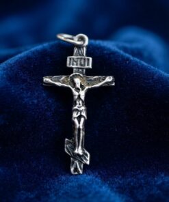 Vintage Silver Orthodox Crucifix Pendant – 