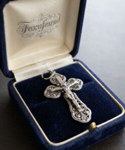 Vintage 925 Sterling Silver Filigree Orthodox Crucifix Pendant~217