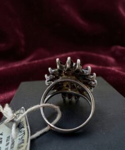 Vintage Sterling Silver 925 Garnet Cluster Ring – Ukrainian Hallmark – UK Size N