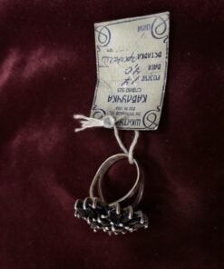 Vintage Sterling Silver 925 Garnet Cluster Ring – Ukrainian Hallmark – UK Size N