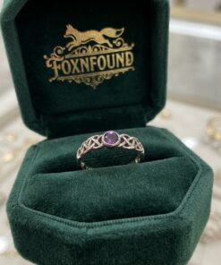 Sterling Silver Celtic Knot Amethyst Ring – UK Size R / US 8.5~207