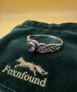 Sterling Silver Celtic Knot Amethyst Ring – UK Size R / US 8.5~207