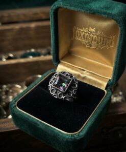 Sterling Silver 925 Mystic Rainbow Stone Statement Ring – Size UK K½