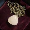 Vintage Style Rose Quartz Teardrop Pendant Necklace – Antique Bronze Tone Chain, 90 cm