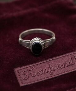 Vintage Sterling Silver 925 Black Onyx Ring Size P / US 7.75~218