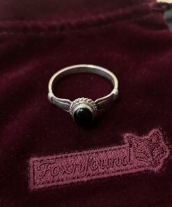 Vintage Sterling Silver 925 Black Onyx Ring Size P / US 7.75~218