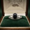 Vintage Sterling Silver 925 Black Onyx Ring Size P / US 7.75~218