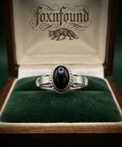 Vintage Sterling Silver 925 Black Onyx Ring Size P / US 7.75~218