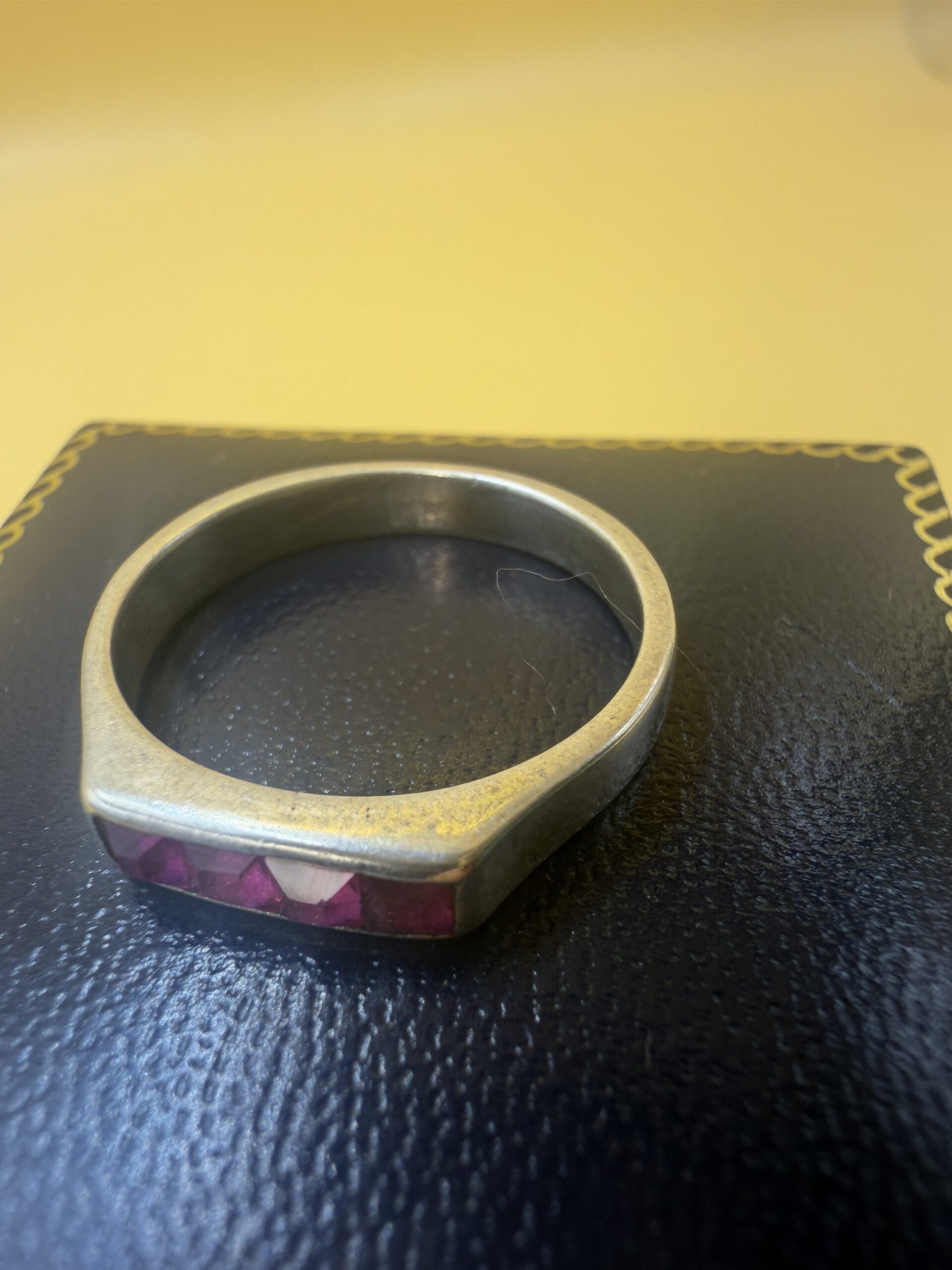 Soviet Vintage Silver 875 Ruby Ring Size 7-7.5~218
