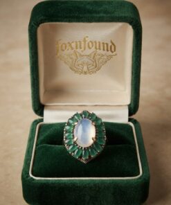 Vintage 925 Sterling Silver Chalcedony & Green Aventurine Cluster Ring UK N / US 7