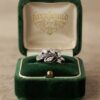 Vintage Sterling Silver Marquise CZ Leaf Cluster Ring – Size M~218