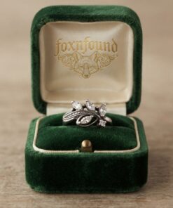 Vintage Sterling Silver Marquise CZ Leaf Cluster Ring – Size M~218