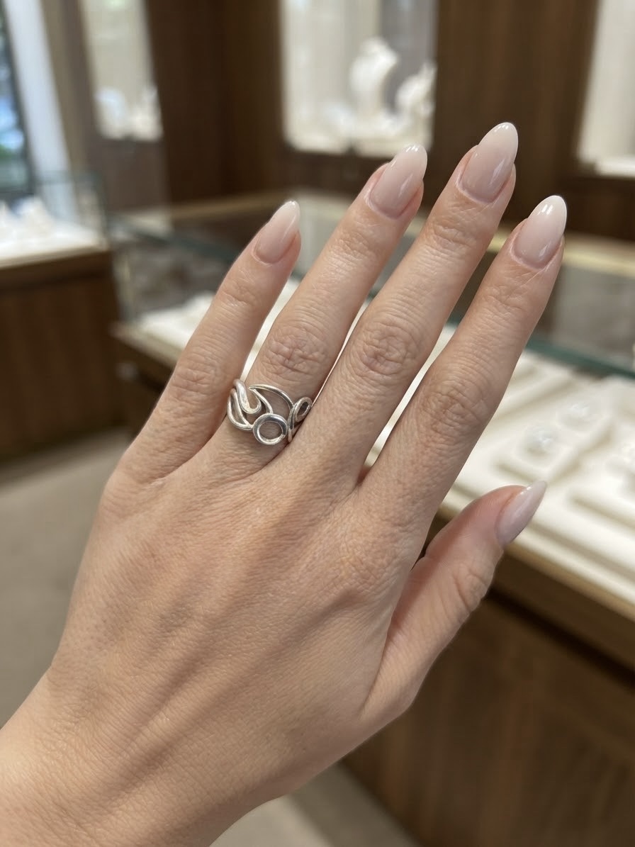 Wide Sterling Silver 925 Openwork Statement Ring (Size L)~217