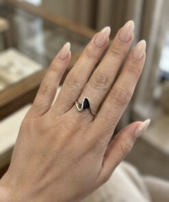 Vintage Sterling Silver Modernist Wavy Ring – UK Size Q / US Size 6.25~218